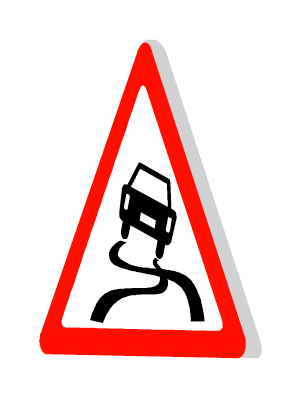 car going out of control sign